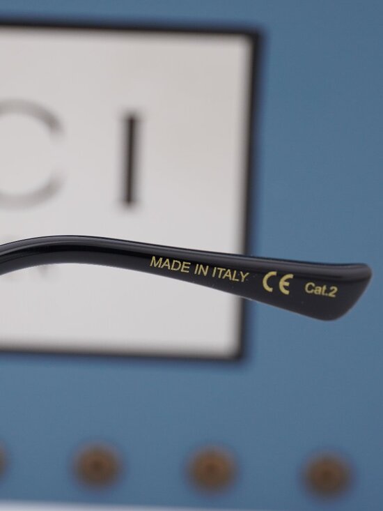 Gucci GG0649SK 001 Butterfly Sunglasses - Black / Grey main image 6